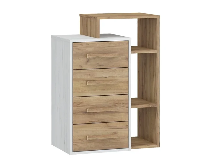 Komoda DORINDA 4S – craft bílá / zlatá
