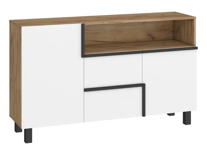 Komoda DZENGAL 2D2S, craft zlatá/bílá