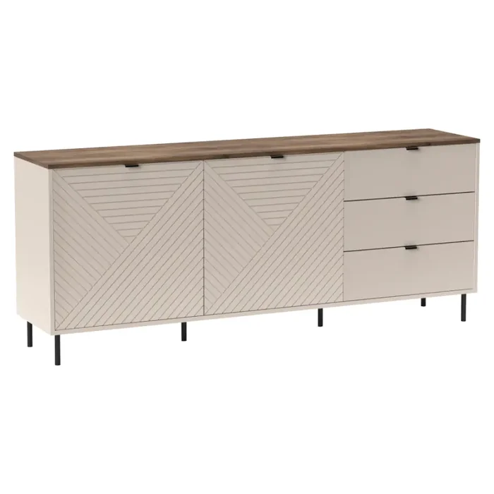 Komoda EYCO 2D3S – kašmír/dub castello
