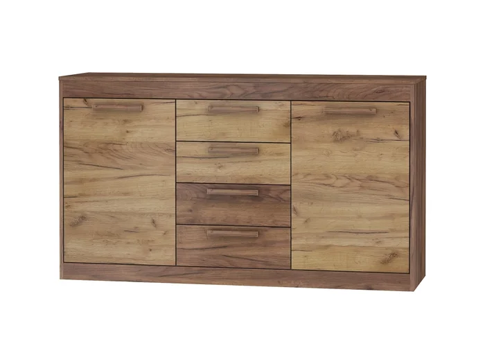 Komoda GATTON 2D4S – craft tobaco / craft zlatý