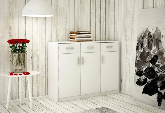 Komoda GELLERT 3D3S – bílá