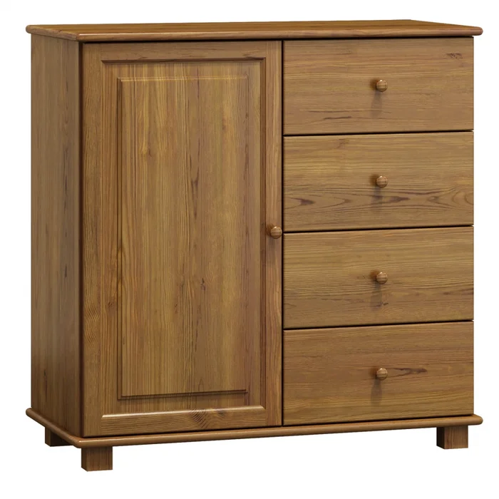 Komoda NEFTYS 48 – borovice, dubové moření, hloubka 42 cm