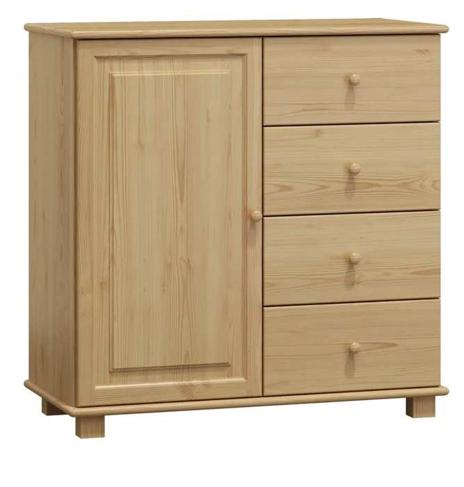 Komoda NEFTYS 48 – masiv borovice, hloubka 47 cm