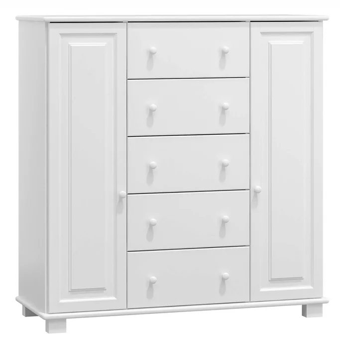 Komoda NEFTYS 60 – borovice, bílé moření, 122×118×42 cm