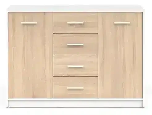 Komoda Nepo KOM2D4S Bílá/dub sonoma