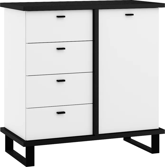 Komoda ORSOLA 1D4S černá/bílá
