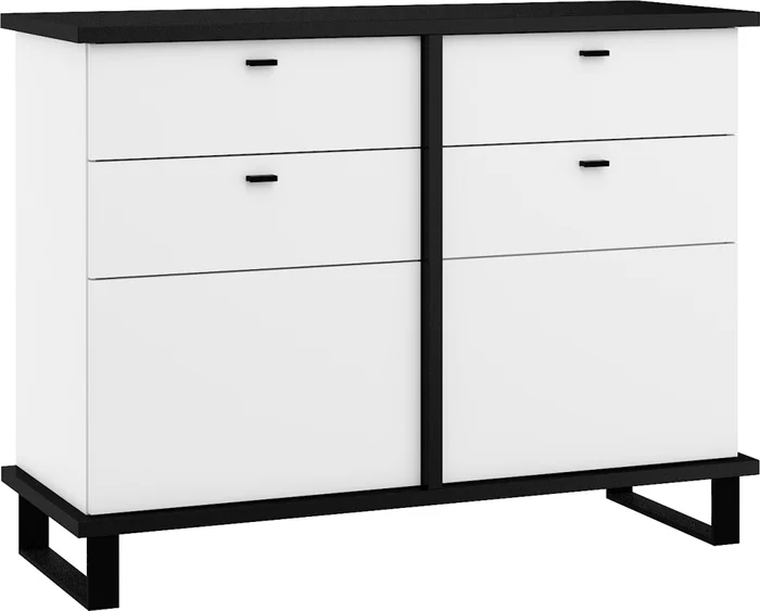 Komoda ORSOLA 2D2S černá/bílá