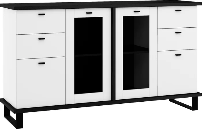 Komoda ORSOLA 2D4SW černá/bílá