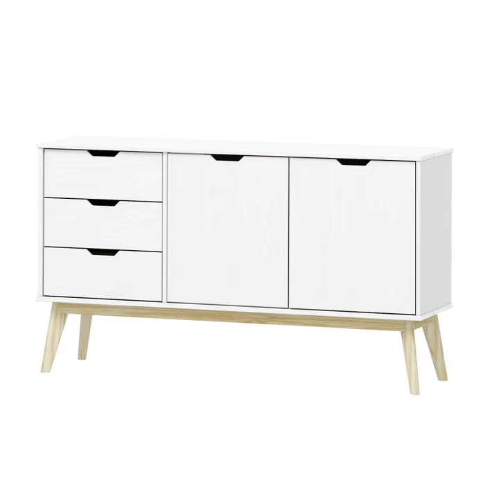 Komoda SIMIR 2D3S – borovice masiv s bílým lakem