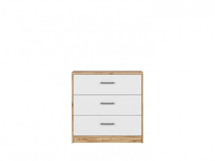 Komoda UNGERIA 3S – dub wotan/bílý mat