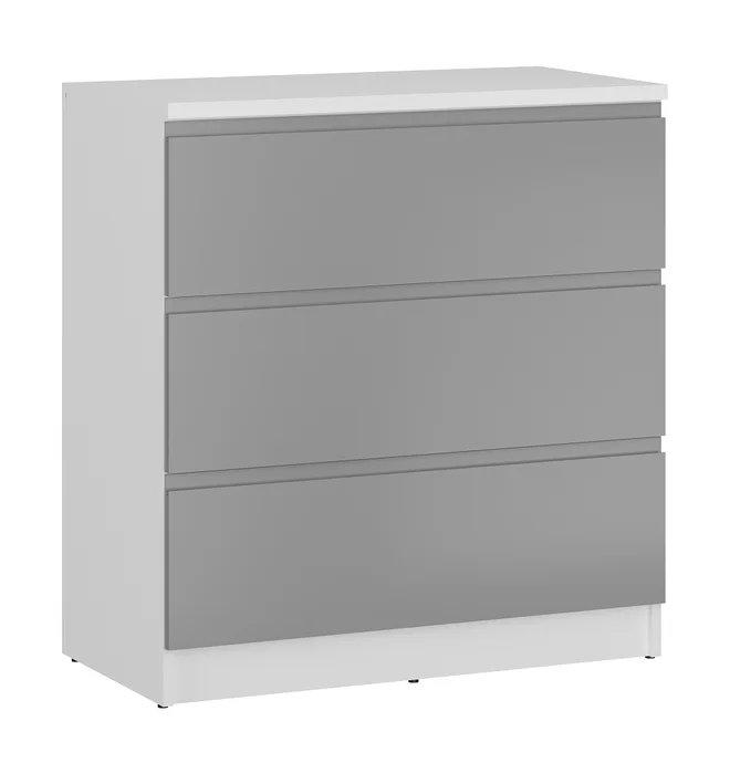 Komoda ZAIRE 3S – alpská bílá/šedá