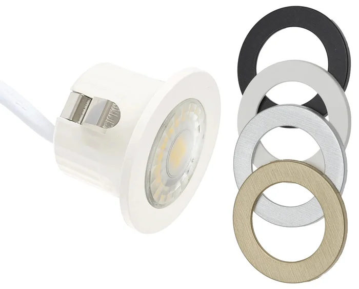 Kompaktní LED světlo S3W-38 s denním bílým světlem a vyměnitelnými kroužky