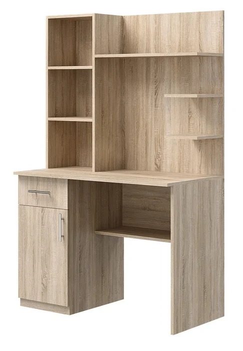 KONA – pracovní stůl s nástavcem, levý, dub sonoma