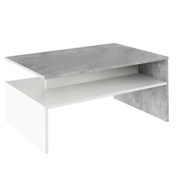 Konferenční stolek DAMOLI beton/bílá