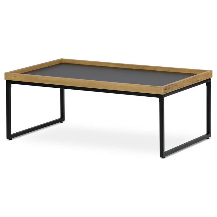Konferenční stolek GARLEMXER I 100x60 cm – divoký dub a černý kov