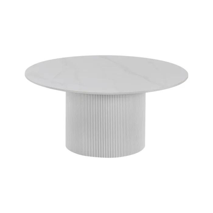 Konferenční stolek MAHIR Typ 1, bílý mramor, Ø80 cm