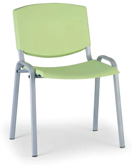 Konferenční židle s moderním designem - šedé nohy, zelený sedák