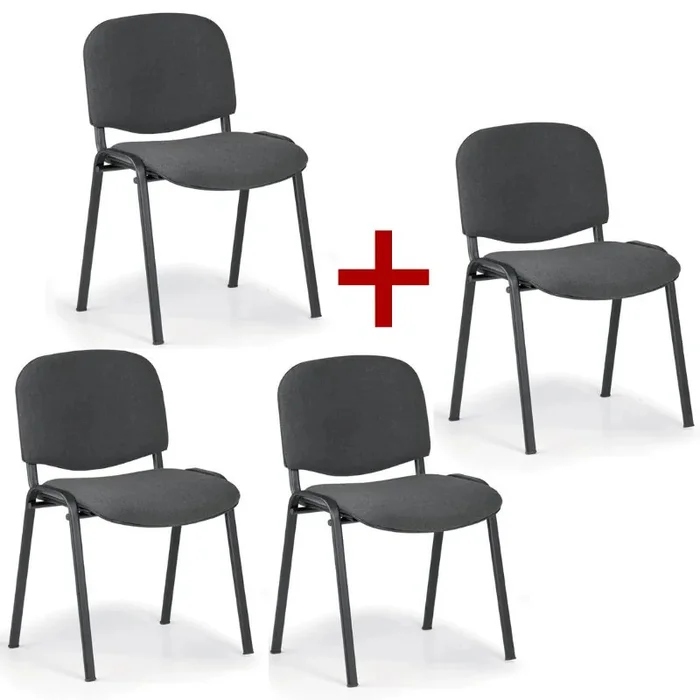 Konferenční Židle VIVA - Akční Sada 3+1, Šedá