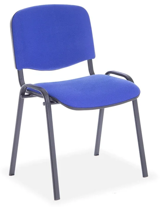 Konferenční židle Viva s černými nohami a modrým čalouněním