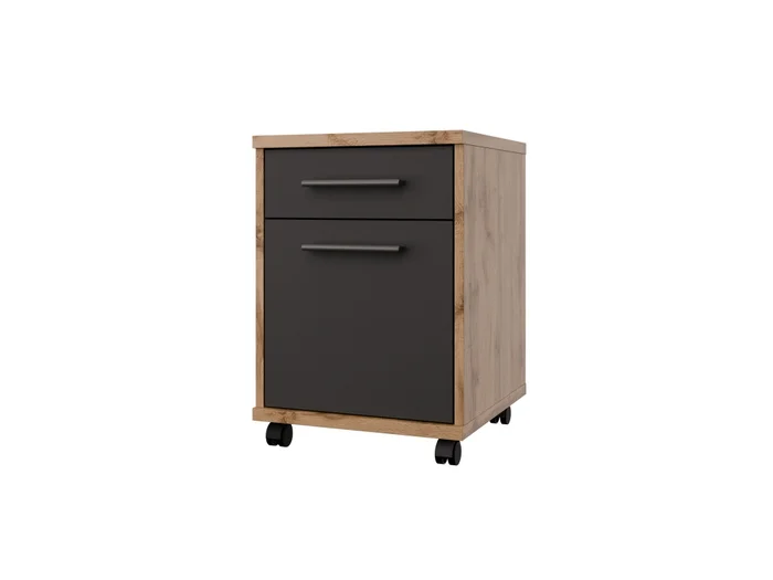 Kontejner s zásuvkou GIANNI, dub wotan/antracit