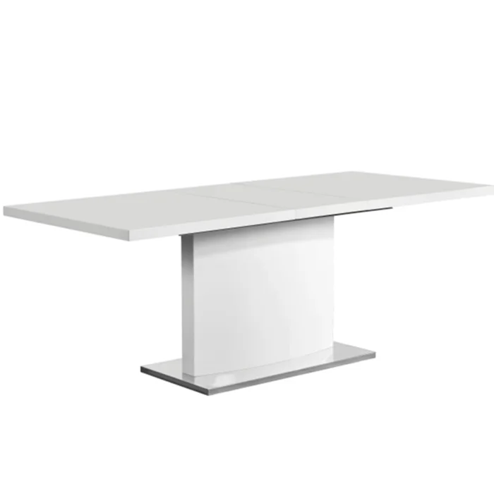 KORINTOS Rozkládací jídelní stůl 160-200x90 cm, bílá vysoký lesk HG