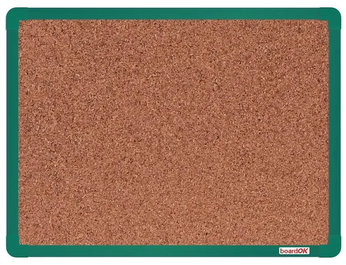 Korková nástěnka s hliníkovým rámem 600x450 mm, zelená