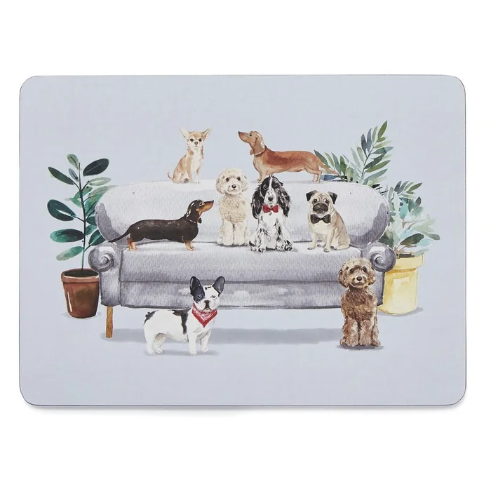 Korkové prostírání Curious Dogs 4ks 21.5x29 cm