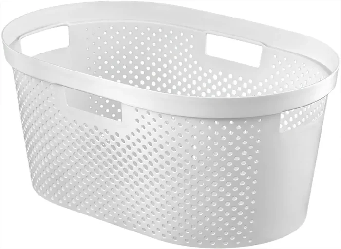 Koš na čisté prádlo Curver Infinity Dots 39 L – bílý