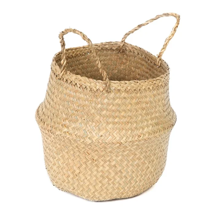Košík z mořské trávy Compactor – světlý ⌀27 cm