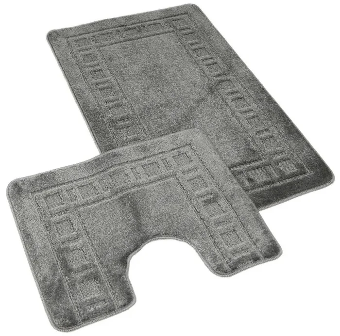 Koupelnová předložka set šedá 2ks 60x100 a 60x50 cm