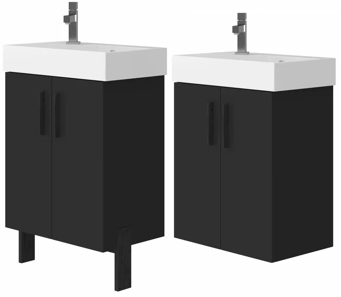 Koupelnová skříňka s umyvadlem Manhy 55 Black