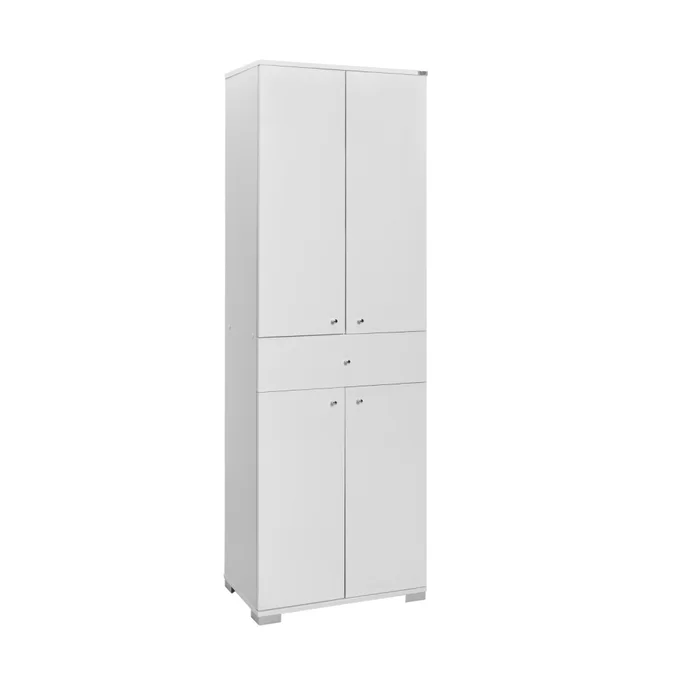 Koupelnová skříňka TALGAR – bílý lak, 60 × 187 × 40 cm