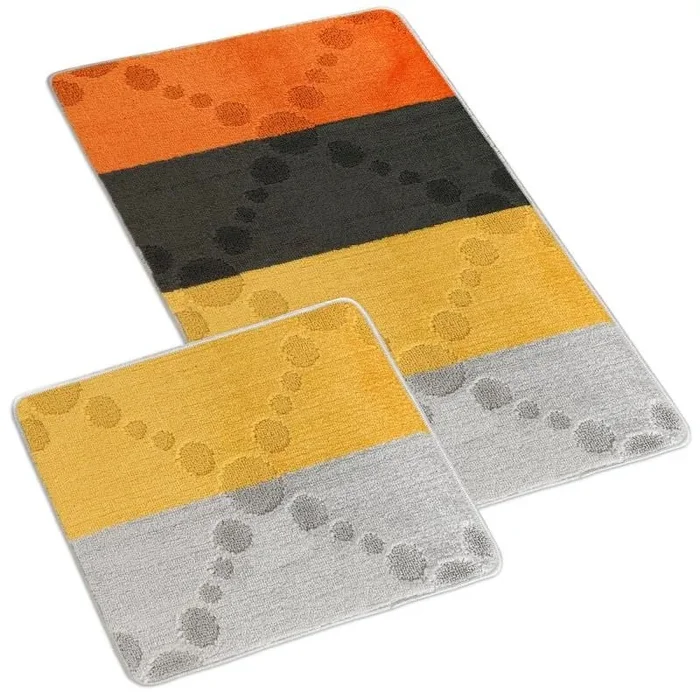 Koupelnové předložky šedožluté s protiskluzovou úpravou