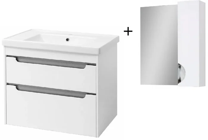 Koupelnový set Valencia s umyvadlem a zrcadlová skříňka Oscaro 70