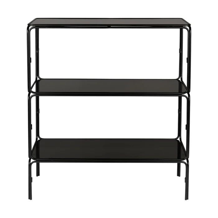 Kovová knihovna Liah 80x89x35 cm Černá