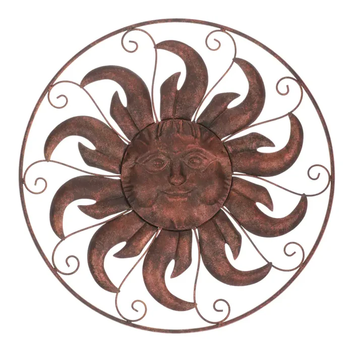 Kovová nástěnná dekorace Slunce UM1011 COP-ANT
