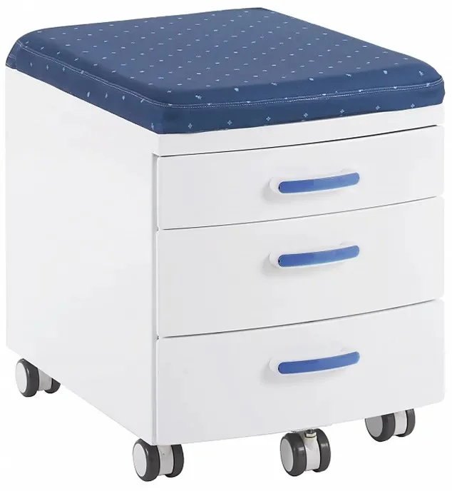 Kovový mobilní úložný box s čalouněným sedákem Amadeus