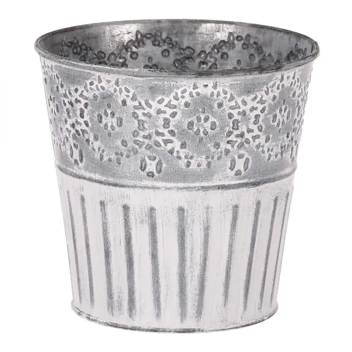 Kovový obal AB2184 s bílou patinou