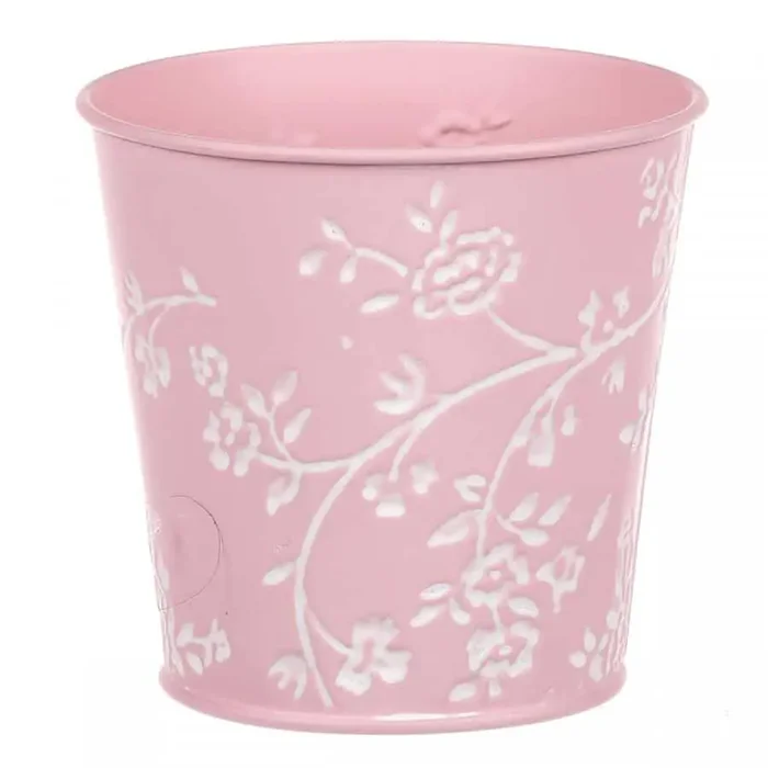 Kovový obal KK050-PINK – bílé růže