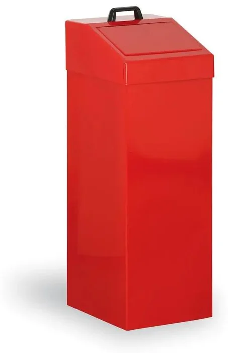 Kovový odpadkový koš na tříděný odpad 100 l červený