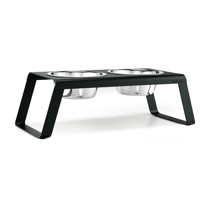 Kovový set misek s podstavcem pro psa MiaCara Desco Black L