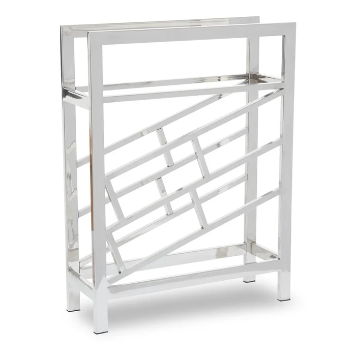 Kovový stojan na víno 12 lahví stříbrný