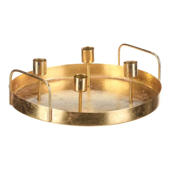 Kovový zlatý svícen UM1036