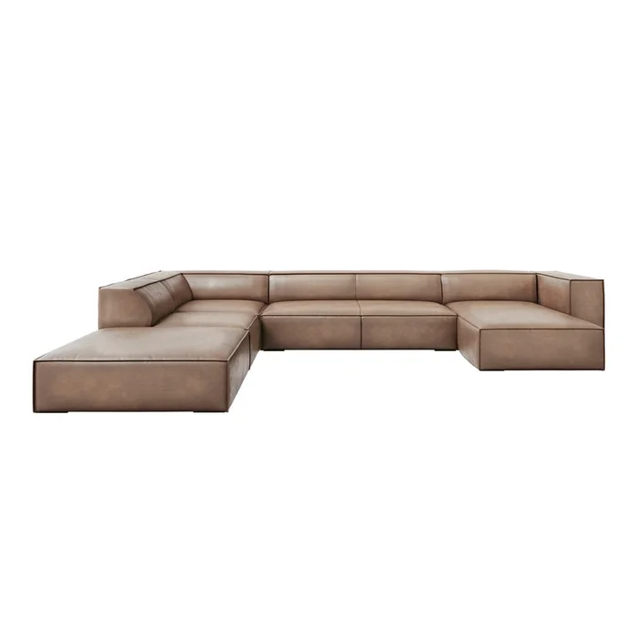 Kožená rohová pohovka Madame Windsor & Co Sofas, levý roh, světle hnědá