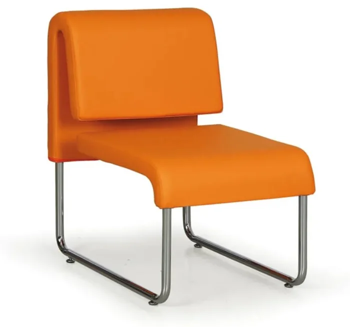 Kožené čekárenské křeslo PUBLIC oranžové