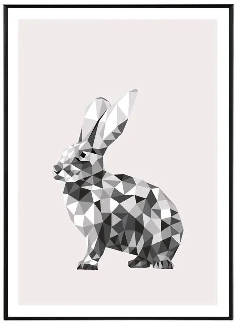 Králík Geometrický Obraz 30x40 cm