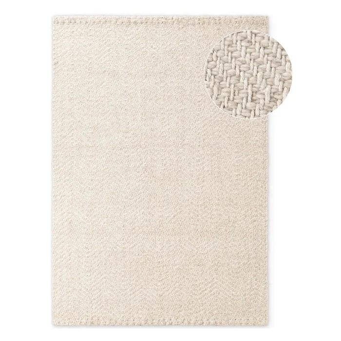 Krémový ručně tkaný koberec Majoli 200x290 cm