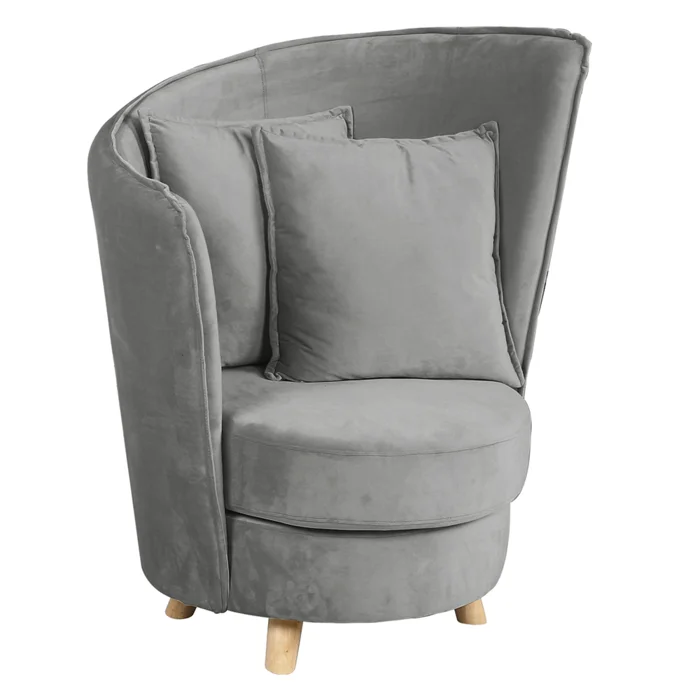 Křeslo Art Deco ROUND Velvet, dubové nohy