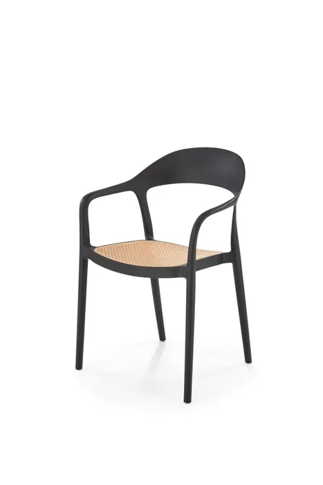 Křeslo K530 Halmar – černé a přírodní