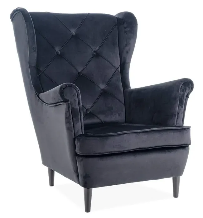 Křeslo LADY Velvet černá / wenge